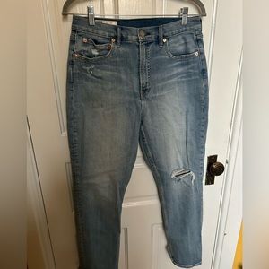 Gap cigarette high rise medium wash jeans sz 31/12